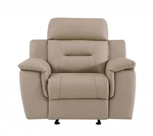 Beige Fascinating Leather Reclining Chair
