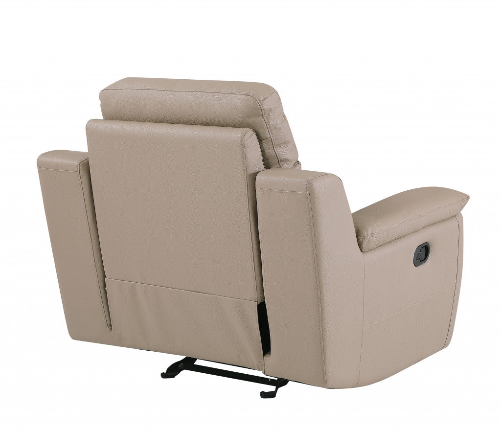 Beige Fascinating Leather Reclining Chair